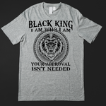 Load image into Gallery viewer, BLACK KING I AM WHO I AM T-SHIRT
