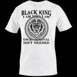 Load image into Gallery viewer, BLACK KING I AM WHO I AM T-SHIRT
