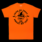 Load image into Gallery viewer, TRICK OR TREAT SMELL MY FEET HALLOWEEN T-SHIRT
