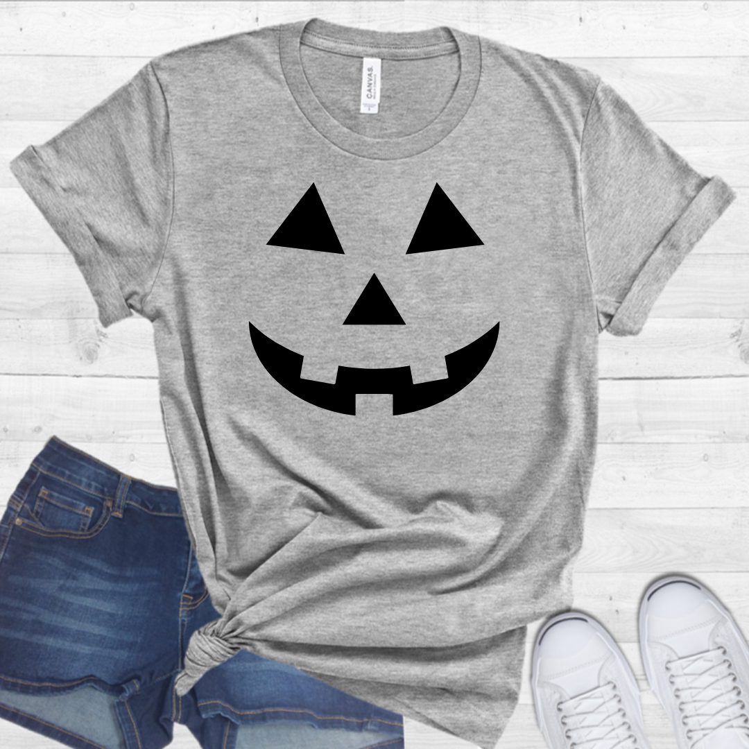 SMILING JACK O LANTERN, PUMPKIN FACE SHIRT